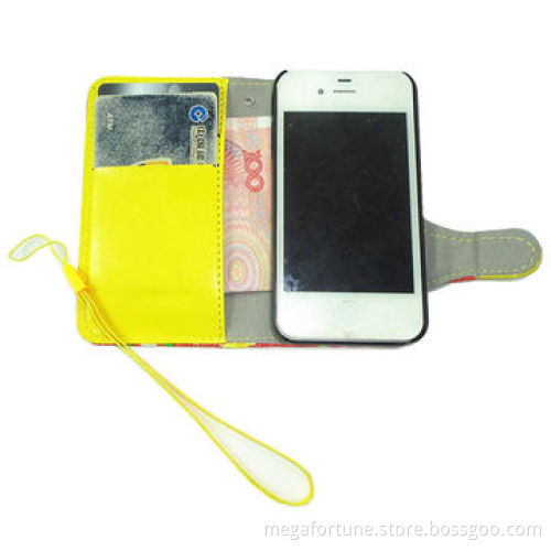 Contrast Colorful Wallet PU Leather Cover for iPhone 4S, Idea for Promotional Purpose